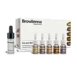Набор "Блонд мини" хна для бровей 5 цветов + база, BrowXenna®